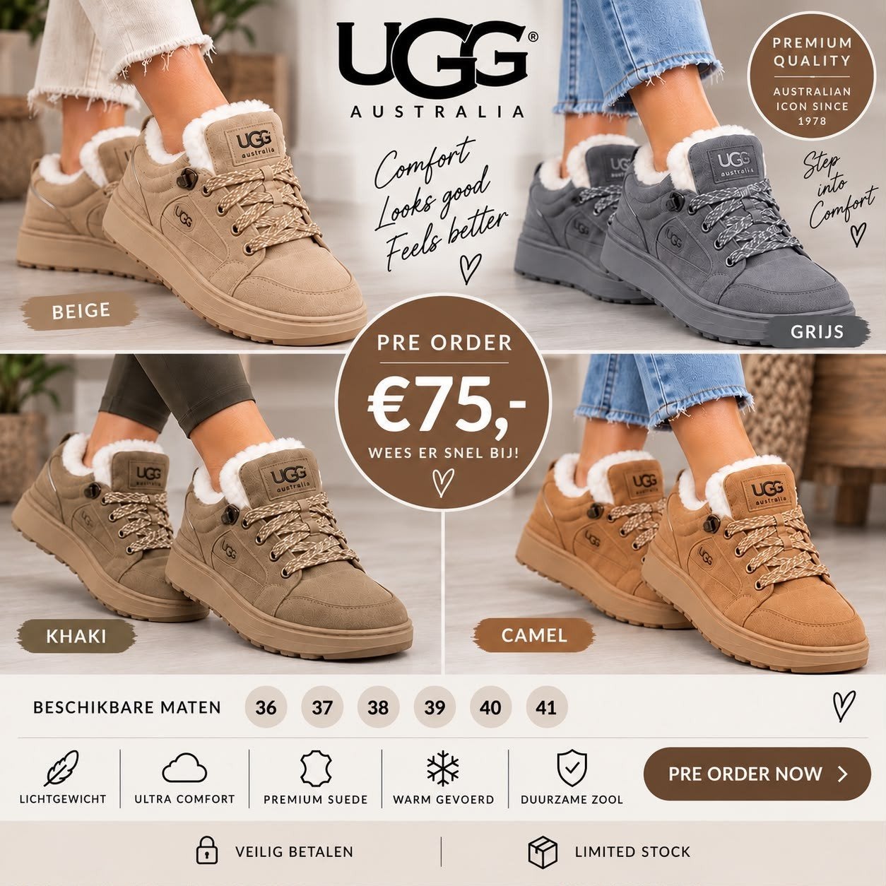 Nieuwe UGG Australia Sneakers - Beschikbaar vanaf maandag!, Ophalen of Verzenden, Nieuw, Sneakers of Gympen