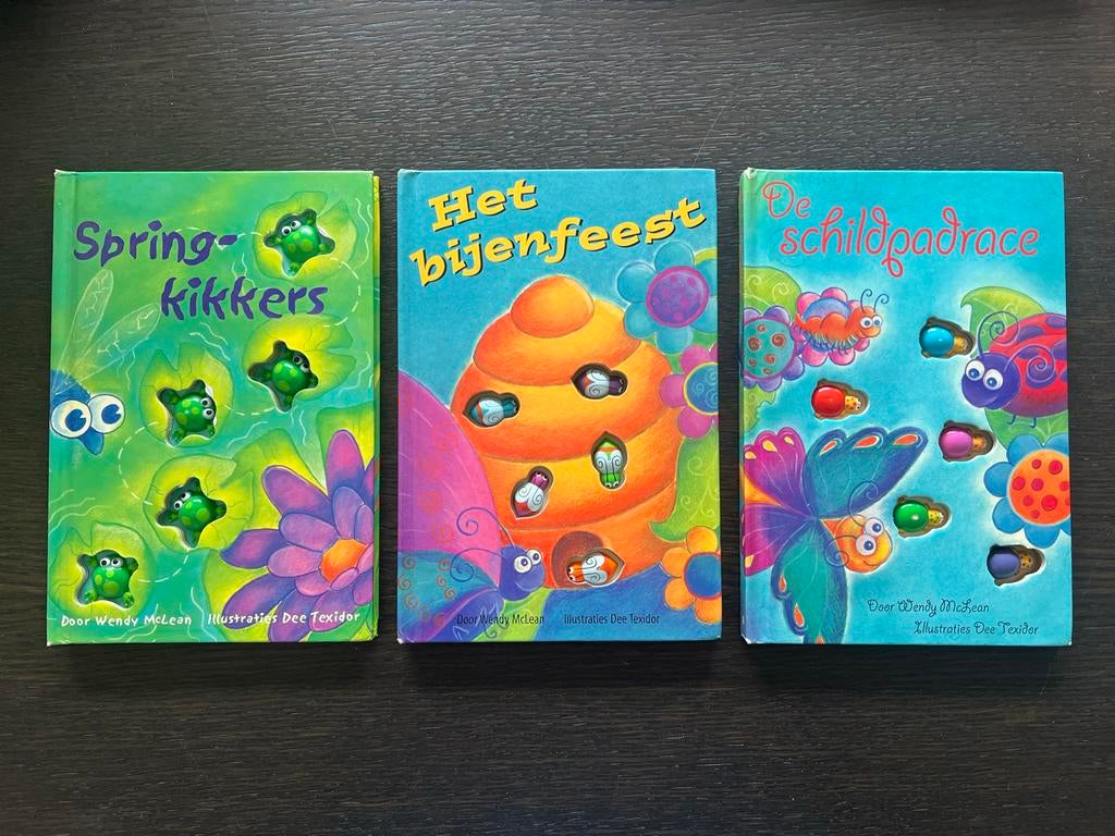 3x Kinderboekjes: Springkikkers, Het bijenfeest, De schildpa, Ophalen of Verzenden, Zo goed als nieuw, Fictie algemeen