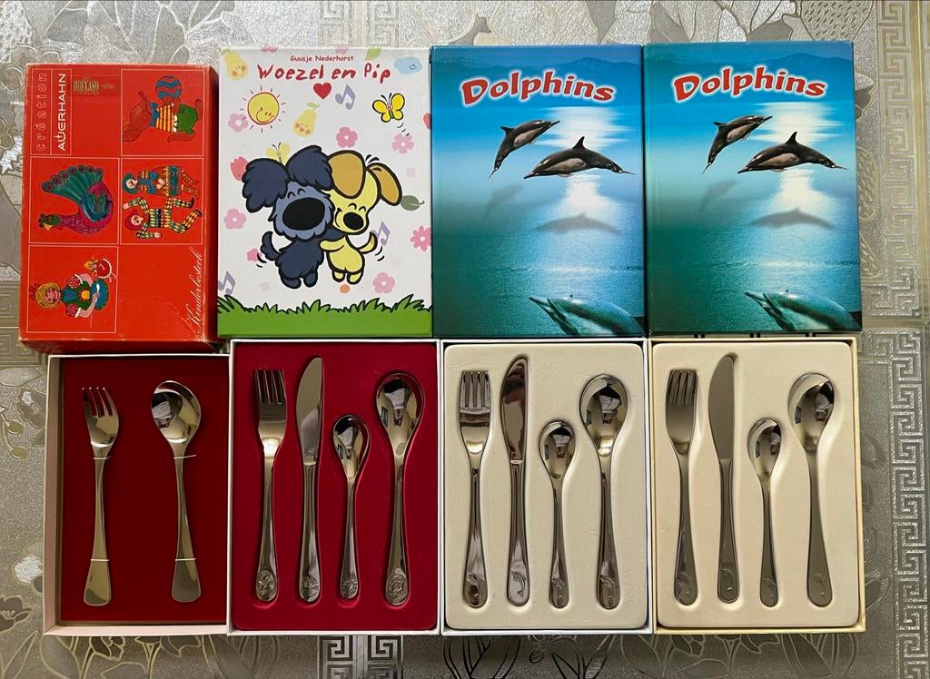 4 x Exclusieve Kinderbestek Set - Ongebruikt oa Woezel & Pip, Ophalen