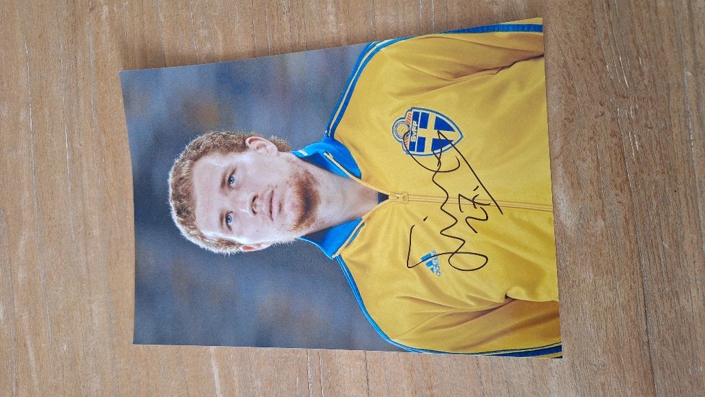 Foto 20x30 cm met handtekening; Simon Gustafson # Feyenoord, Ophalen of Verzenden, Nieuw, Feyenoord, Overige typen