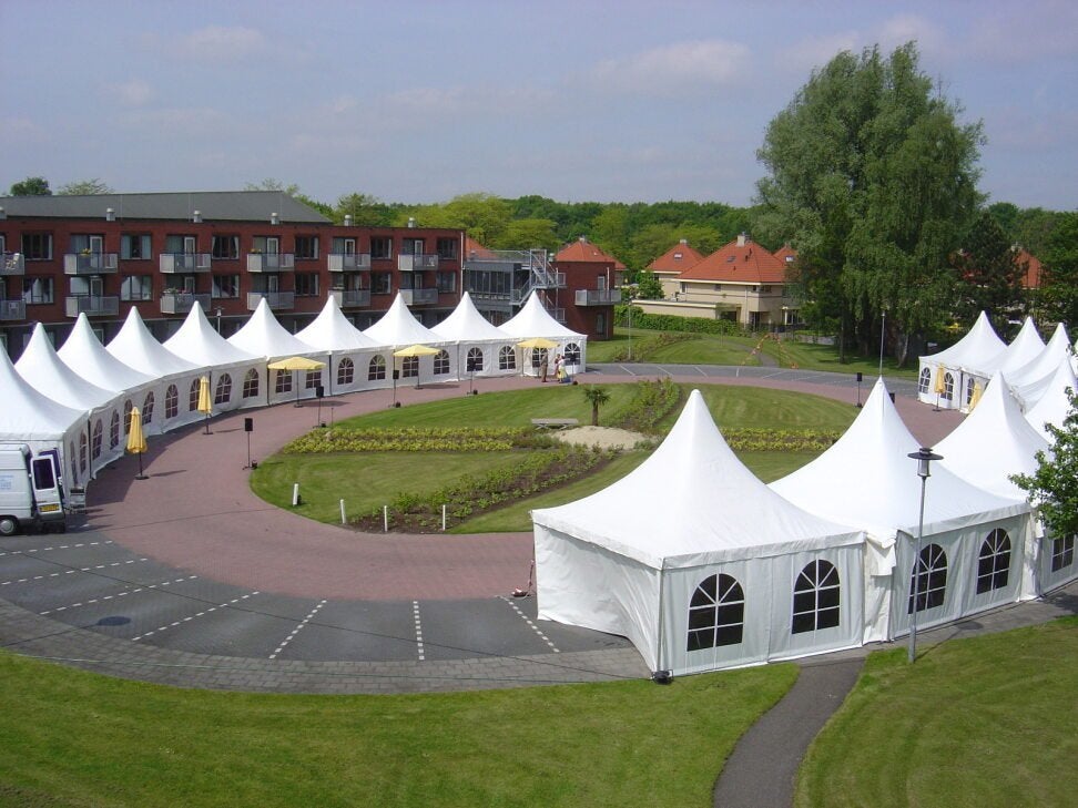 TE HUUR: pagodetent 3x3, 4x4, 5x5, zwart of wit, Ophalen of Verzenden, Nieuw, Overige