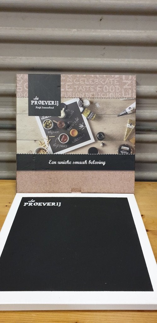 krijt serveer bord van de proeverij, Ophalen of Verzenden, 'T Olde Gre-j, Info@toldegrej.nl, Endepoelstraat 20f Didam