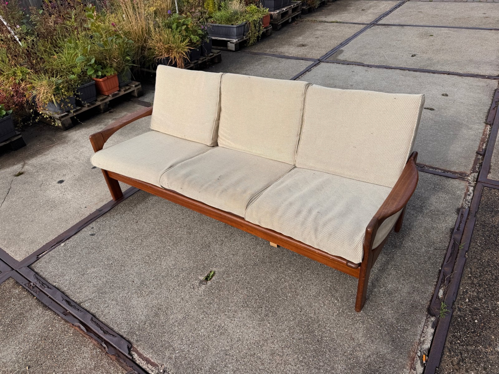 Vintage Gelderlander bank, Ophalen, Gebruikt, 150 tot 200 cm, Driepersoons