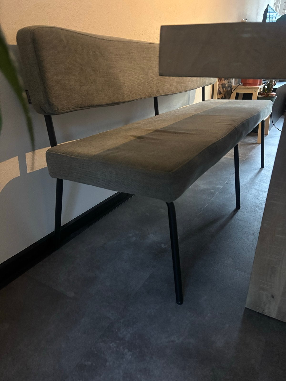 Eetkamerbank - 3-persoons olive/groen, Ophalen, Minder dan 75 cm, 150 tot 200 cm, Driepersoons