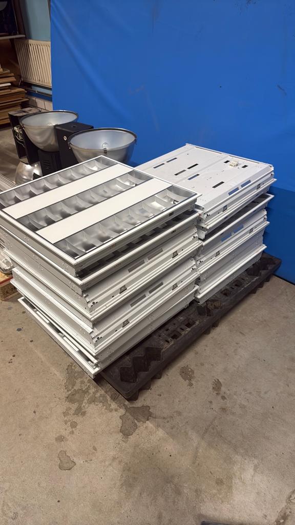 15 inbouw armaturen 60x60, Ophalen, Gebruikt