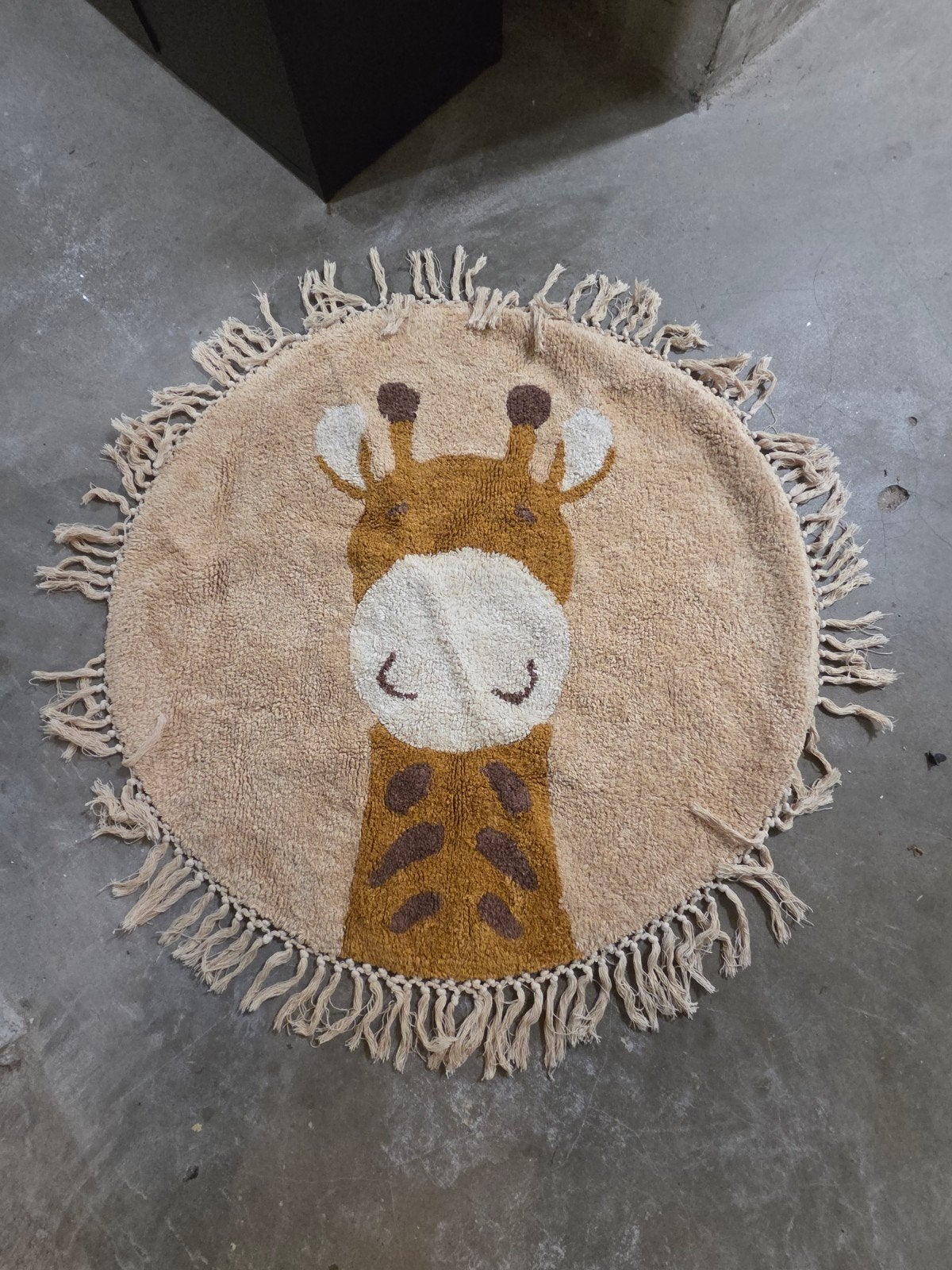 Rond Vloerkleed Giraffe Design - Kinderkamer Tapijt, Ophalen, Gebruikt, 50 tot 100 cm, Bruin