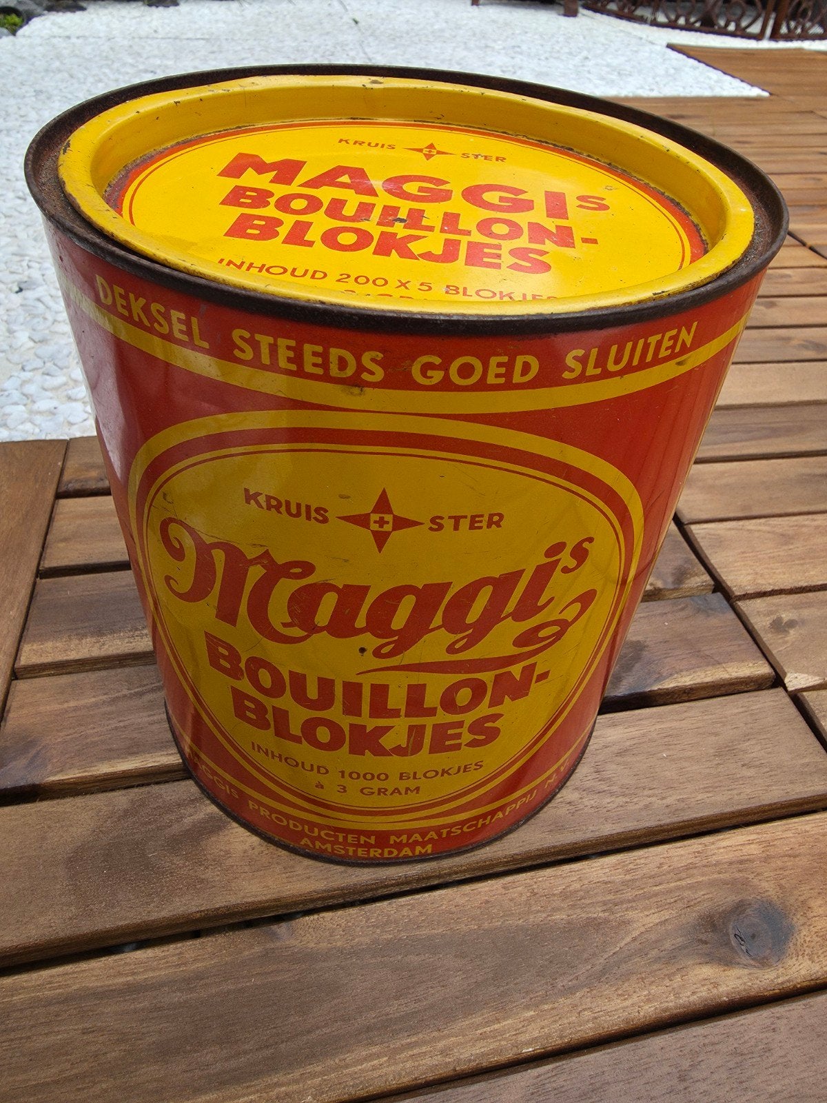 Vintage Maggi Bouillon-Blokjes Blik - Kruis Ster, Ophalen of Verzenden