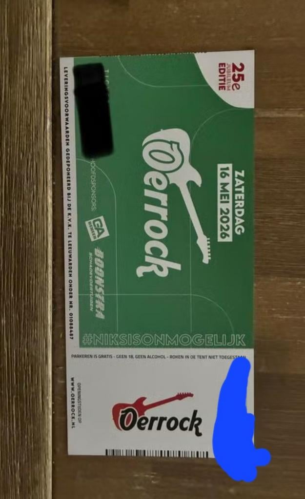 2x Oerrock kaartjes 16 mei 2026 25 editie, Eén persoon, Overige soorten, Overige typen
