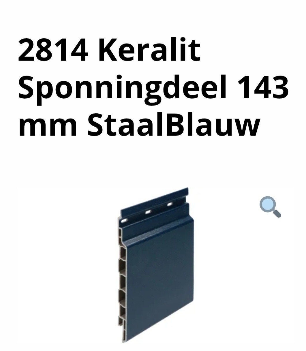 Keralit Staalblauw sponningdeel 143 mm ral 5011, Ophalen of Verzenden, Nieuw