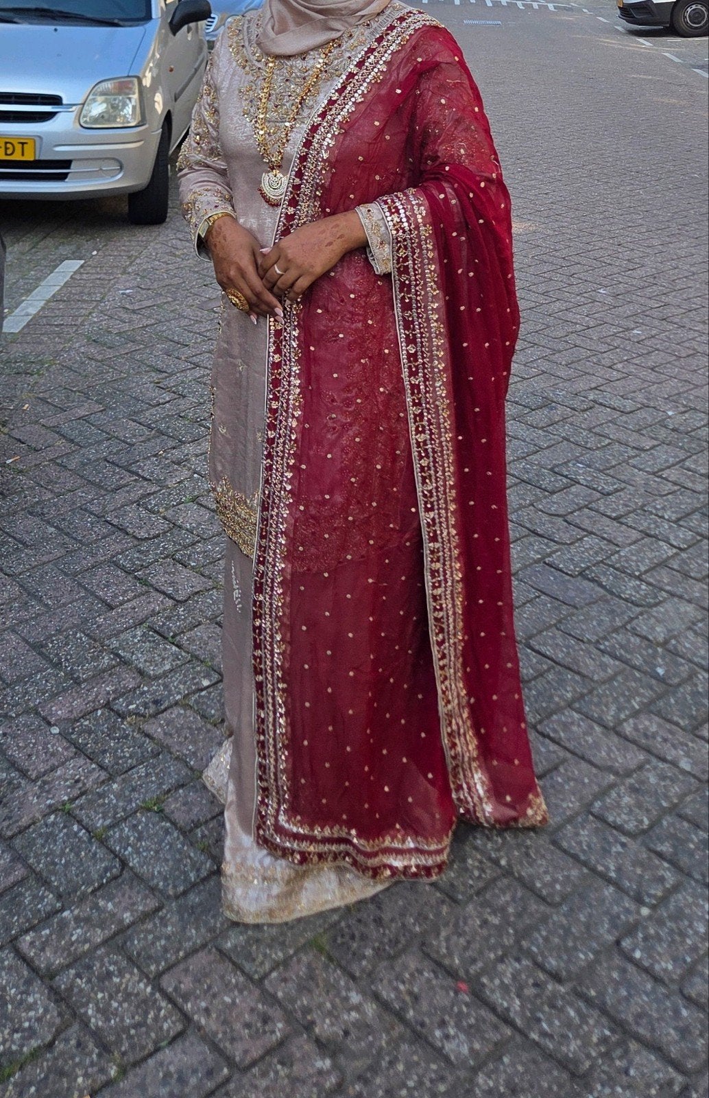bruiloft dress, Ophalen, Zo goed als nieuw, Onder de knie
