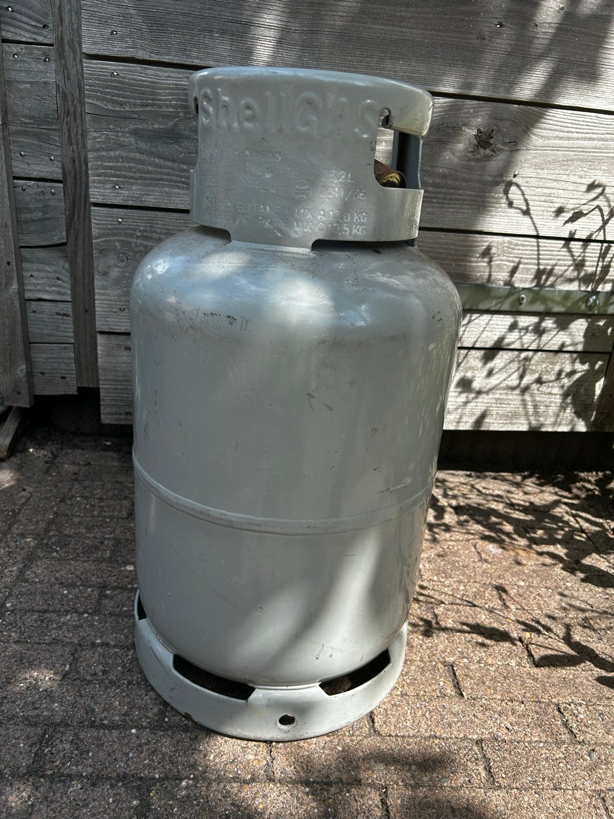 Shell gasfles 10,5 kg - nog over de helft gevuld, Ophalen, Gebruikt