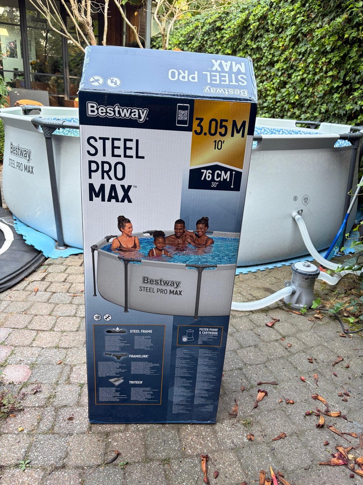 Bestway Steel Pro Max zwembad - Zo goed als nieuw, Tuin en Terras, Zwembaden, Rond, Ophalen of Verzenden, Zo goed als nieuw, Opzetzwembad