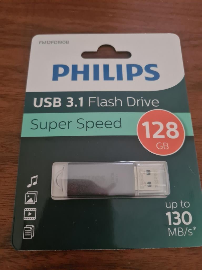 Philips USB 3.1 Flash Drive 128GB, Computers en Software, USB Sticks, Ophalen of Verzenden, Nieuw, Philips, 128 GB
