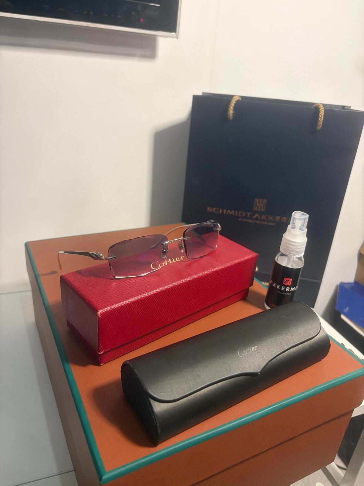 Cartier Panthere Bril Compleet met Extra Heldere Glazen, Sieraden, Tassen en Uiterlijk, Overige merken, Zonnebril, Blauw, Ophalen of Verzenden