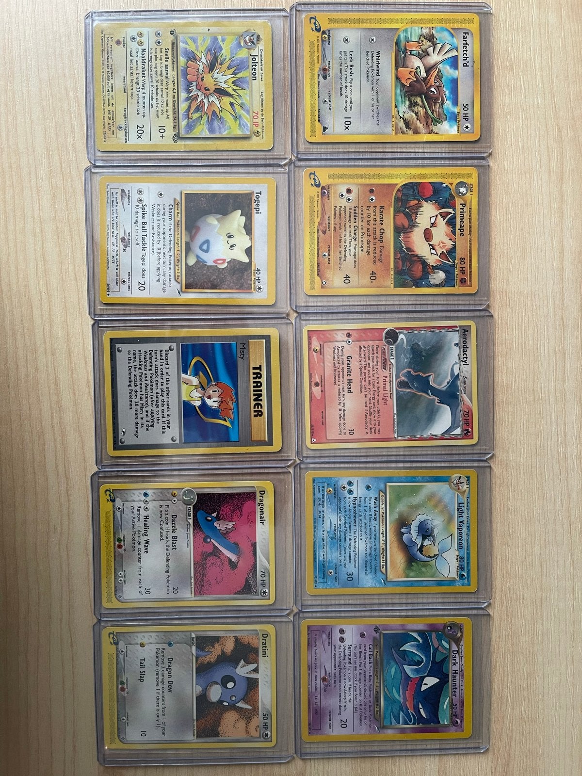 Pokémon Kaarten Collectie - 10 Oude Kaarten, Ophalen of Verzenden, Gebruikt, Meerdere kaarten