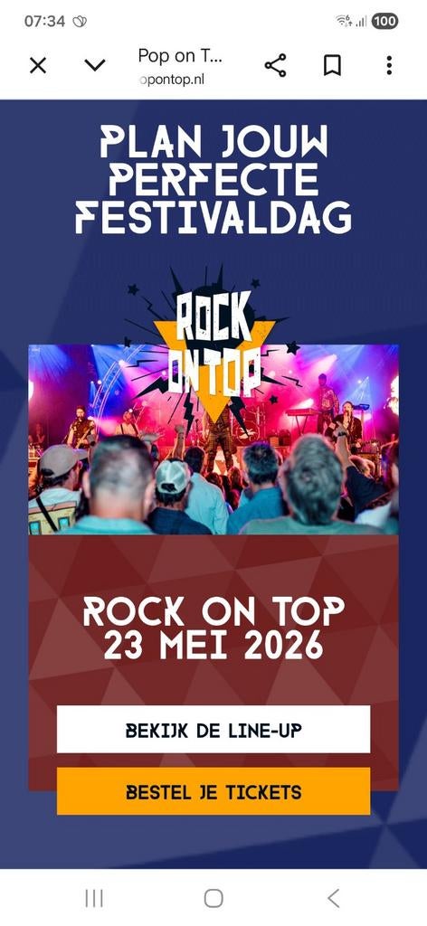 Zaterdagticket Top on Pop / Rock on Top 16+, Eén persoon