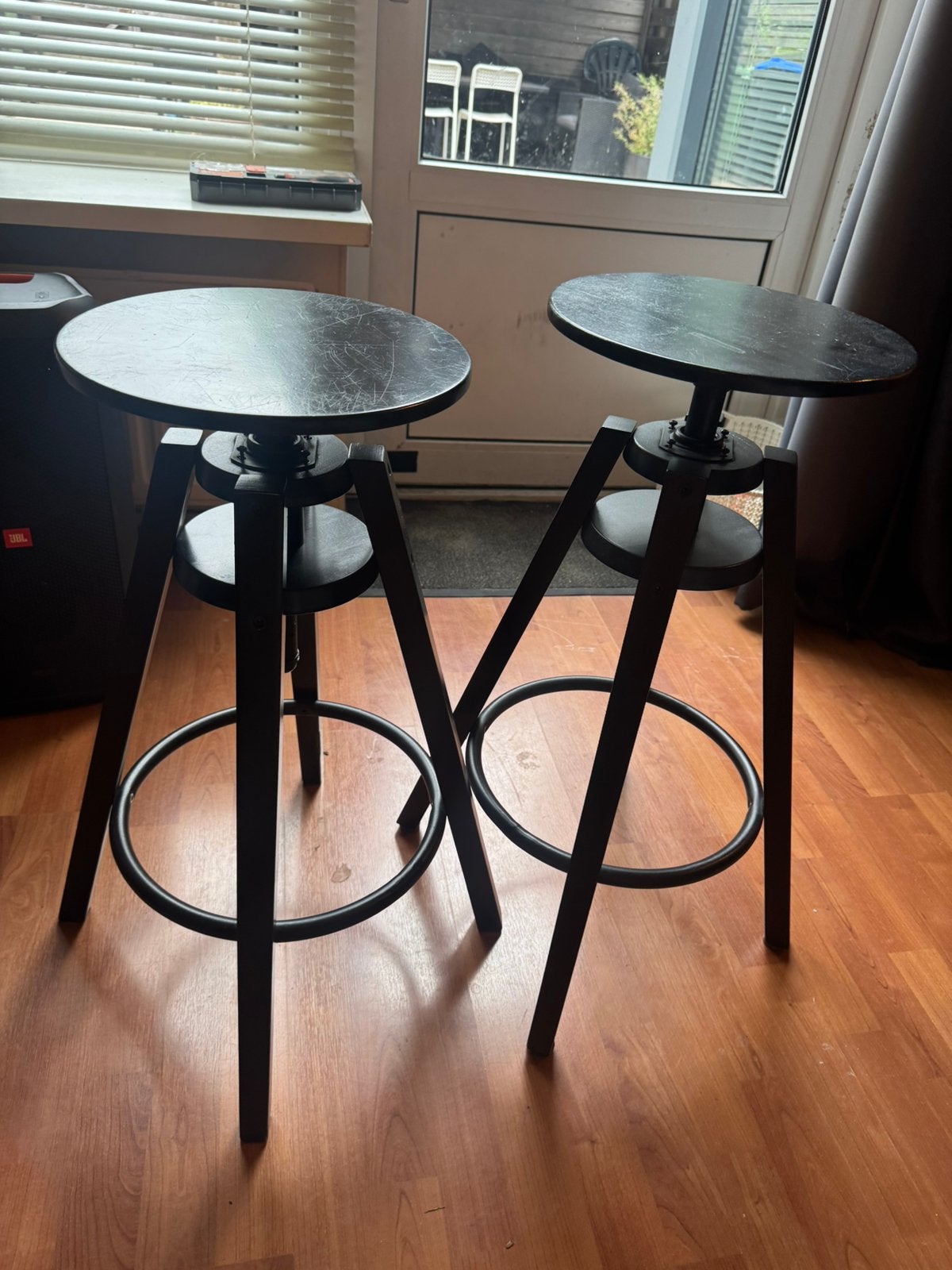 Barkrukken ikea Dalfred 2 stuks, Huis en Inrichting, Ophalen, Gebruikt, In hoogte verstelbaar, 60 tot 90 cm