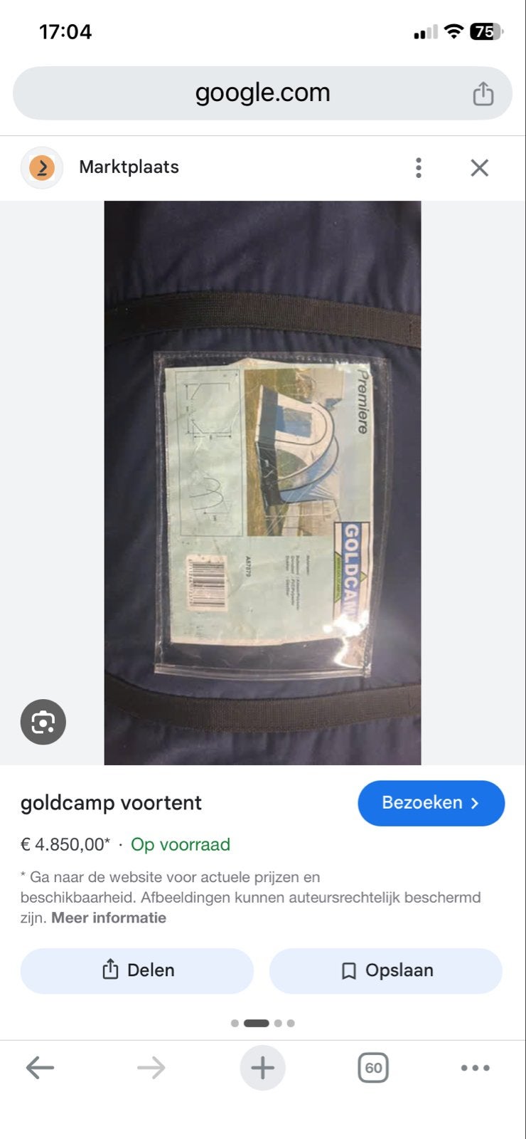 Goldcamp universele caravan voortent (koepel) - Zo goed als, Ophalen of Verzenden, Zo goed als nieuw, Overige merken
