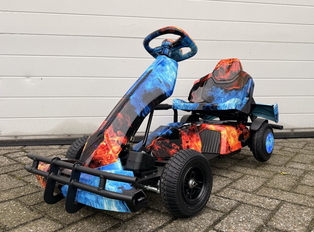 Elektrische skelter met vlammenprint Go kart NIEUW, Ophalen of Verzenden, Nieuw, Overige typen