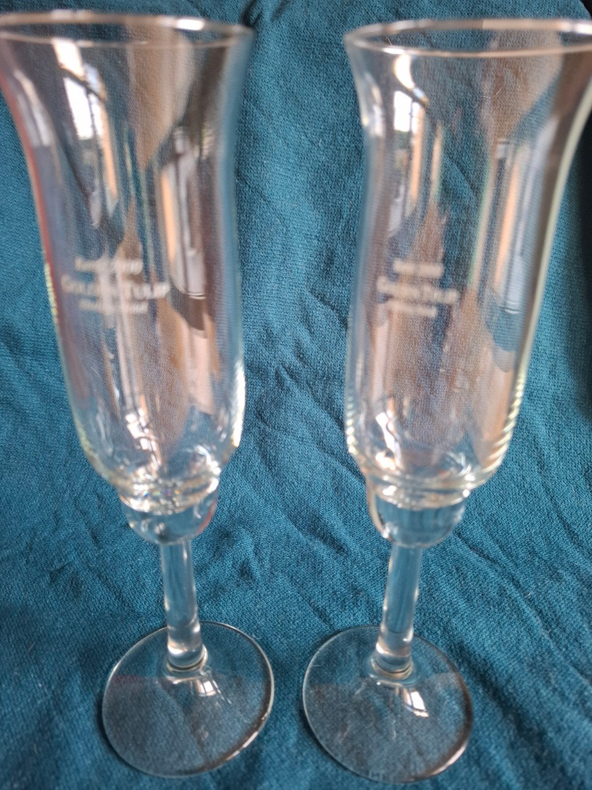 Golden Tulip Efteling Hotel Kerst 2000 Champagneglazen, Verzamelen, Efteling, Zo goed als nieuw, Ophalen of Verzenden
