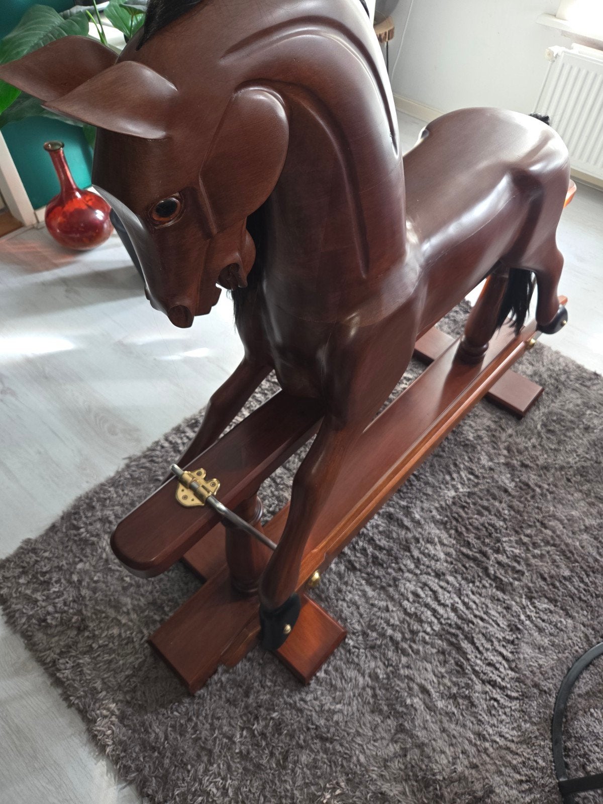Authentic models rocking Horse Schommelpaard (ruilen optie!), Zoogdier, 1 meter - 2 meter, Hout, Bruin