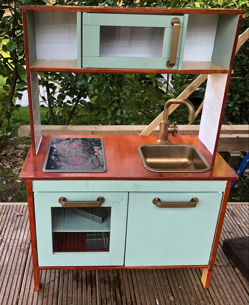 Peuter Keuken Opknapper - Speelkeuken met Kraan en Kookplaat, Ophalen, Gebruikt, Hout, Speelkeuken
