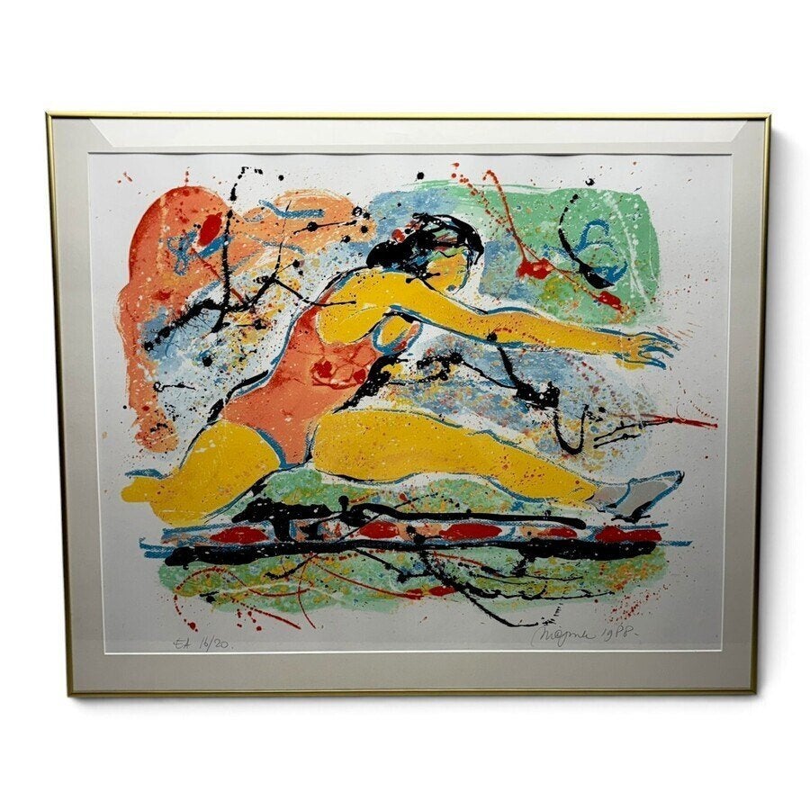 Nic Jonk (1928–1994) – zeefdruk, 1988, Gesigneerd, Ophalen of Verzenden, Portret en Figuren, Zeefdruk