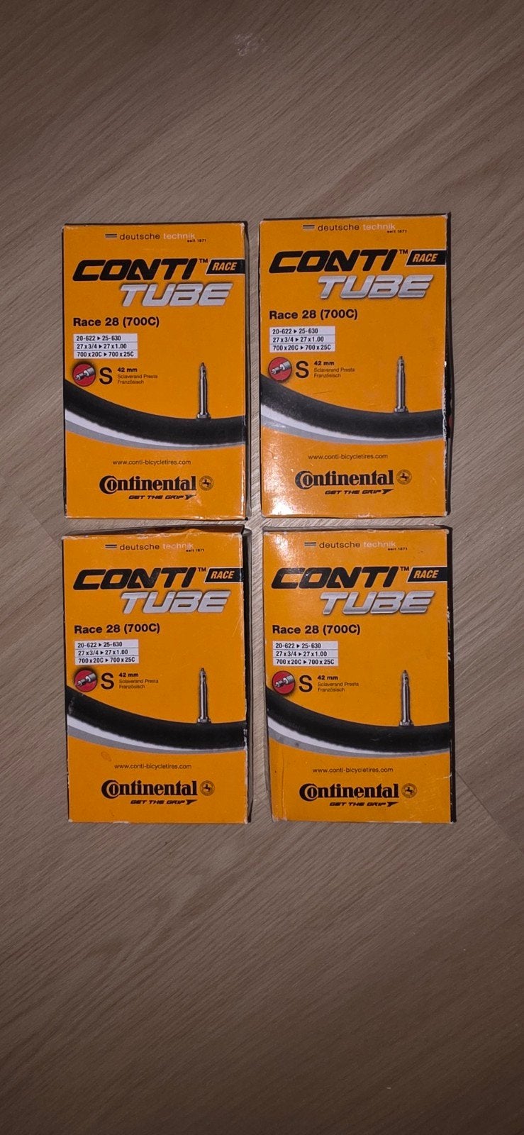 4x Continental Race Binnenband 700x20-25C 42mm Frans Ventiel, Fietsen en Brommers, Fietsonderdelen, Band, Nieuw, Ophalen of Verzenden