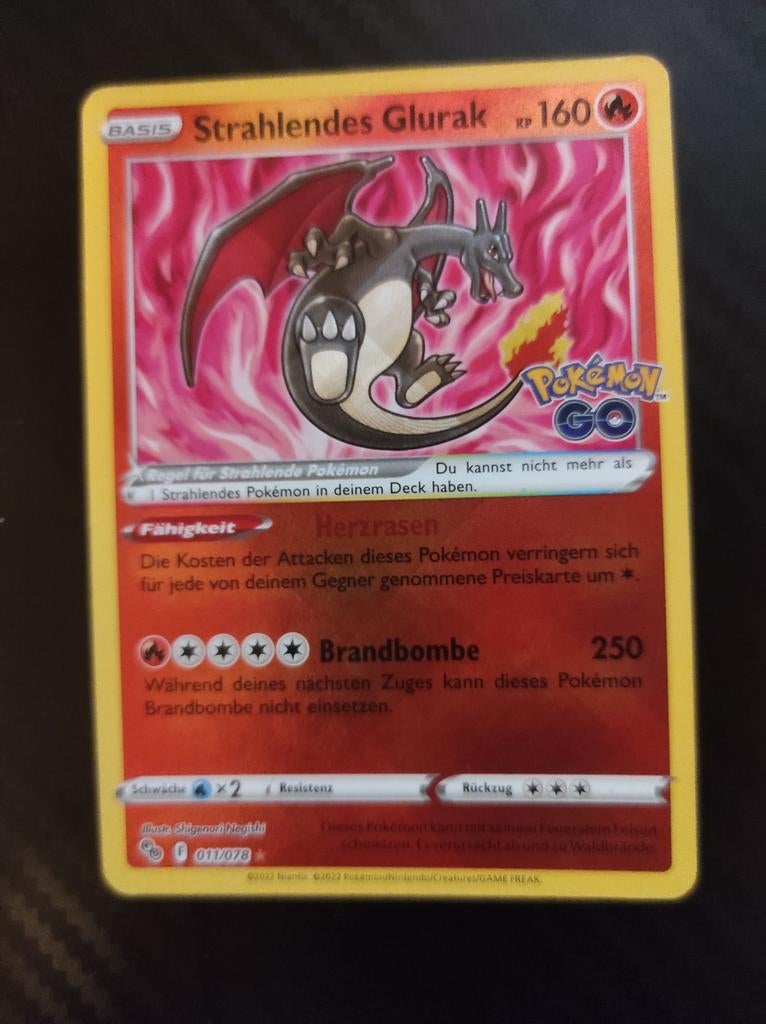 Radiant Charizard 011/078 Duits,German Pokemon Go, Ophalen of Verzenden, Nieuw, Losse kaart, Foil