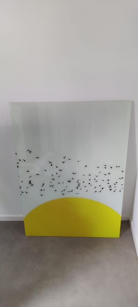 Glazen kunstwerk 'A Thousand Birds' - Modern design, Ophalen, Glas, 50 - 100 cm, Wanddecoratie