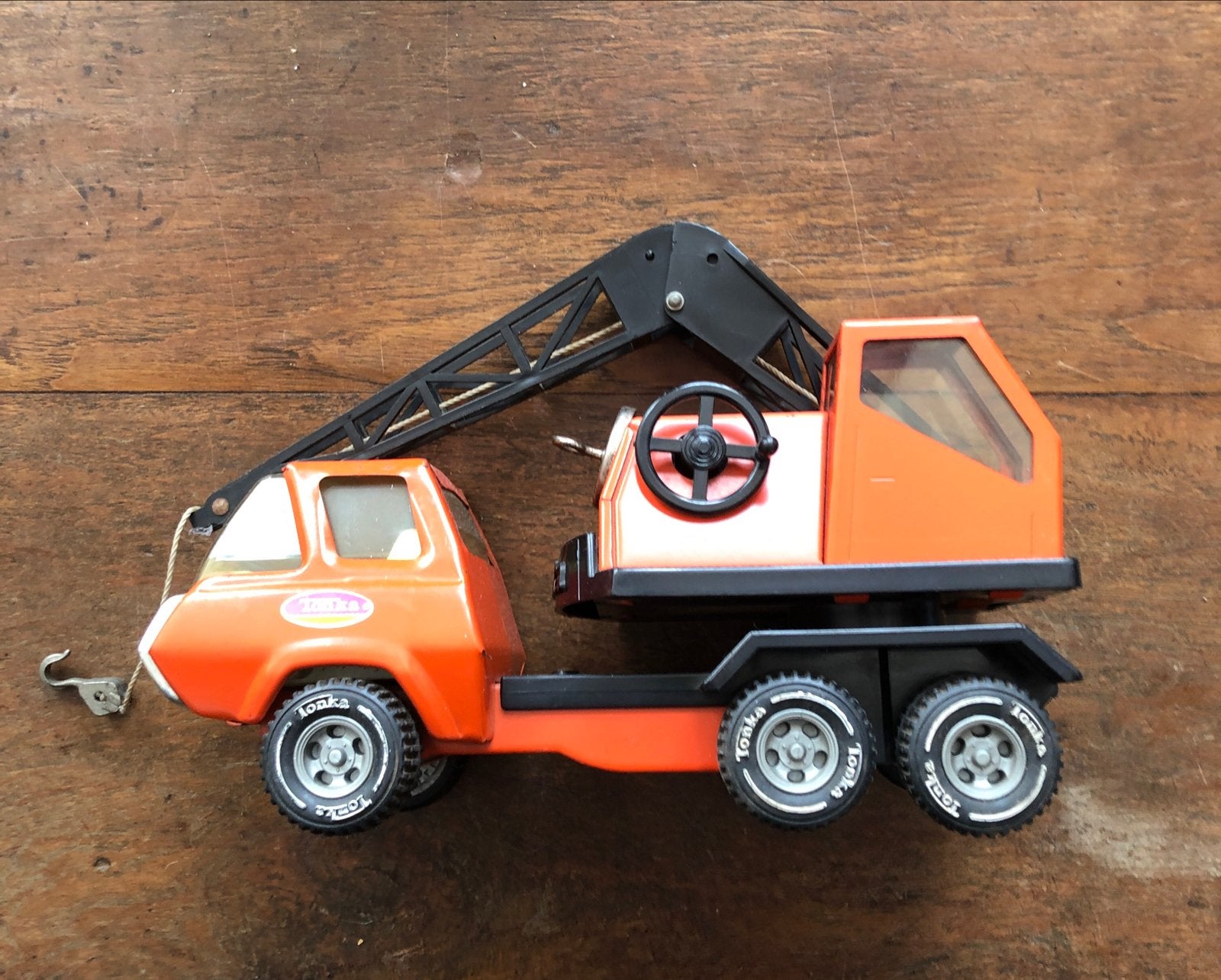 Vintage Tonka Kraanwagen - Oranje Speelgoedtruck, Ophalen of Verzenden, Gebruikt