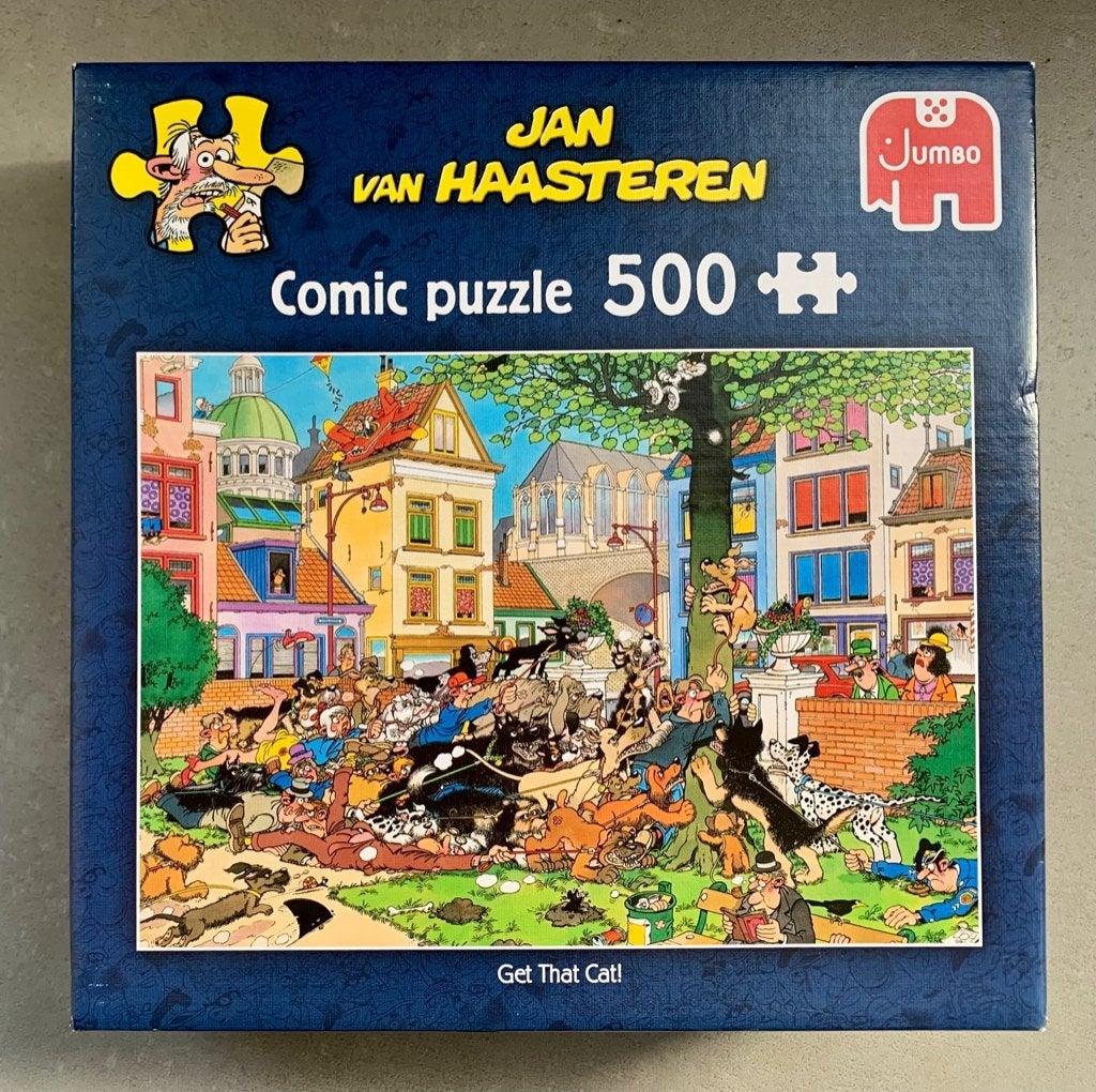 JAN VAN HAASTEREN puzzel GET THAT CAT!, Hobby en Vrije tijd, Denksport en Puzzels, Ophalen of Verzenden, 500 t/m 1500 stukjes
