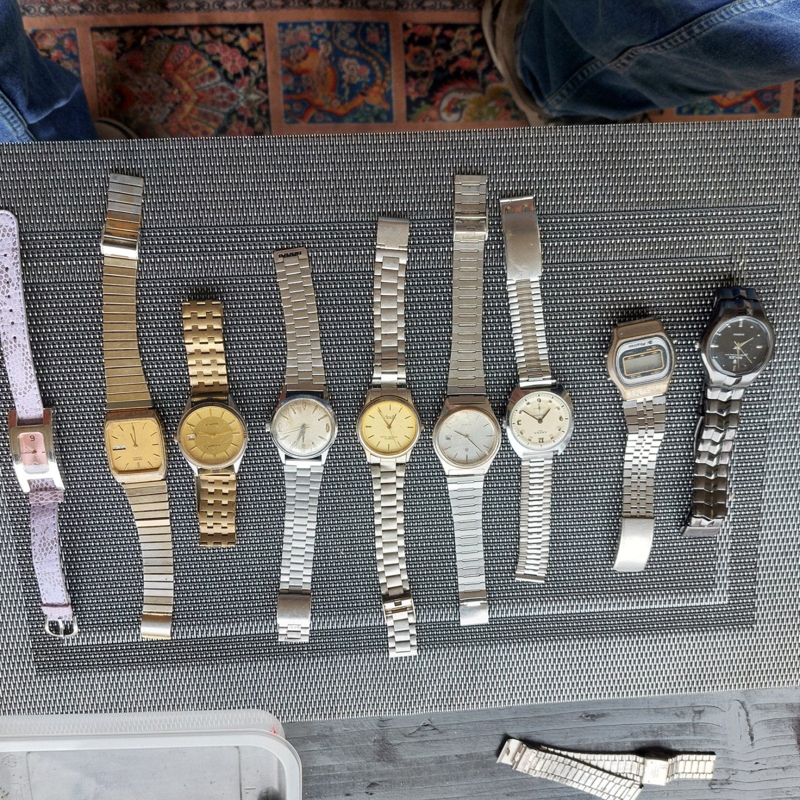 Partijtje oude horloges voor reparatie of onderdelen., Ophalen of Verzenden, Staal, Overige merken, 1960 of later