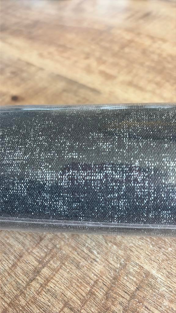 Nieuw 3 rollen vliesbehang linen & textures uni zwart zilver, Ophalen of Verzenden