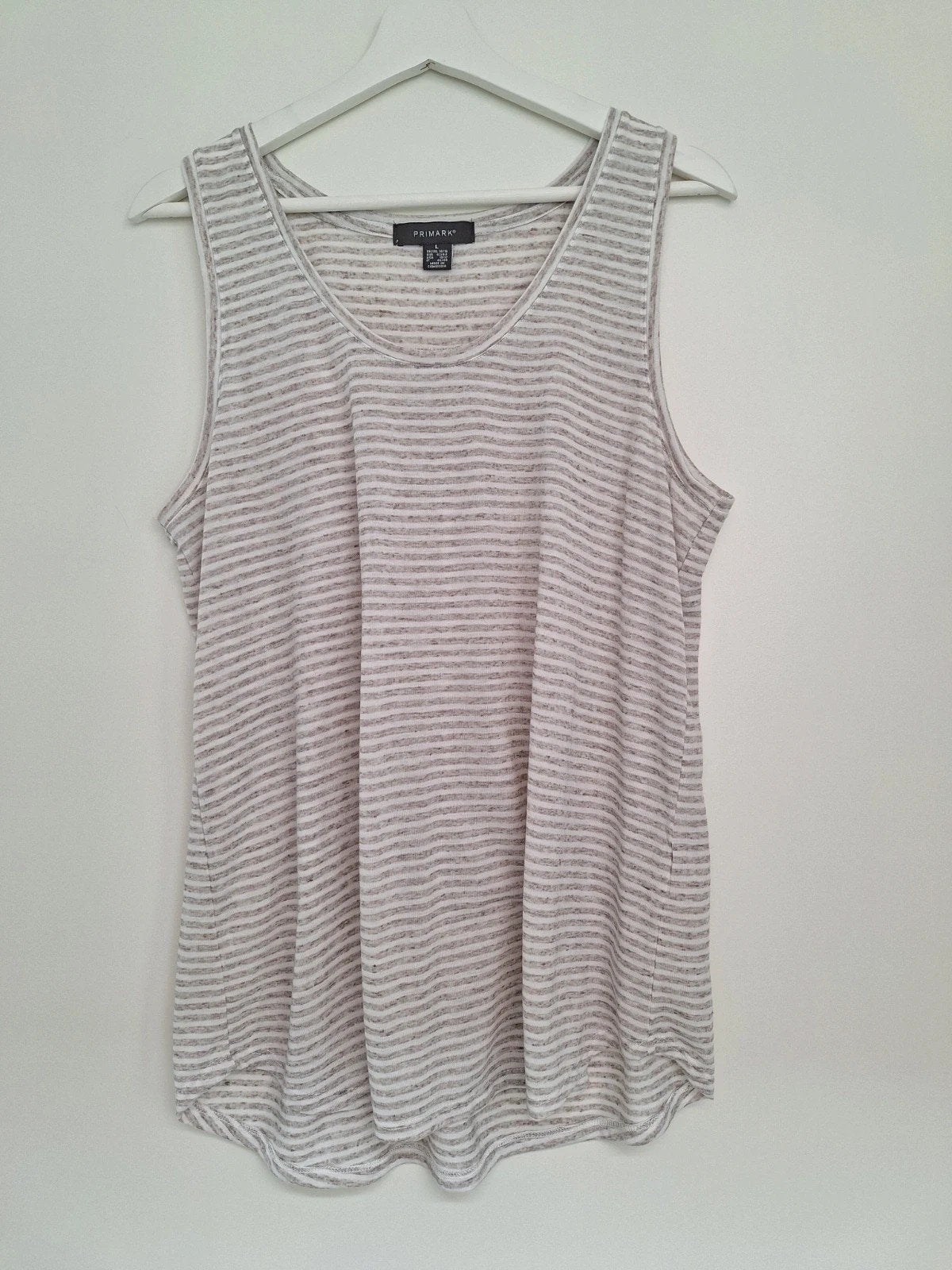 Mouwloos witte streep top Primark - maat L, Kleding | Dames, Primark, Wit, Maat 42/44 (L), Ophalen of Verzenden