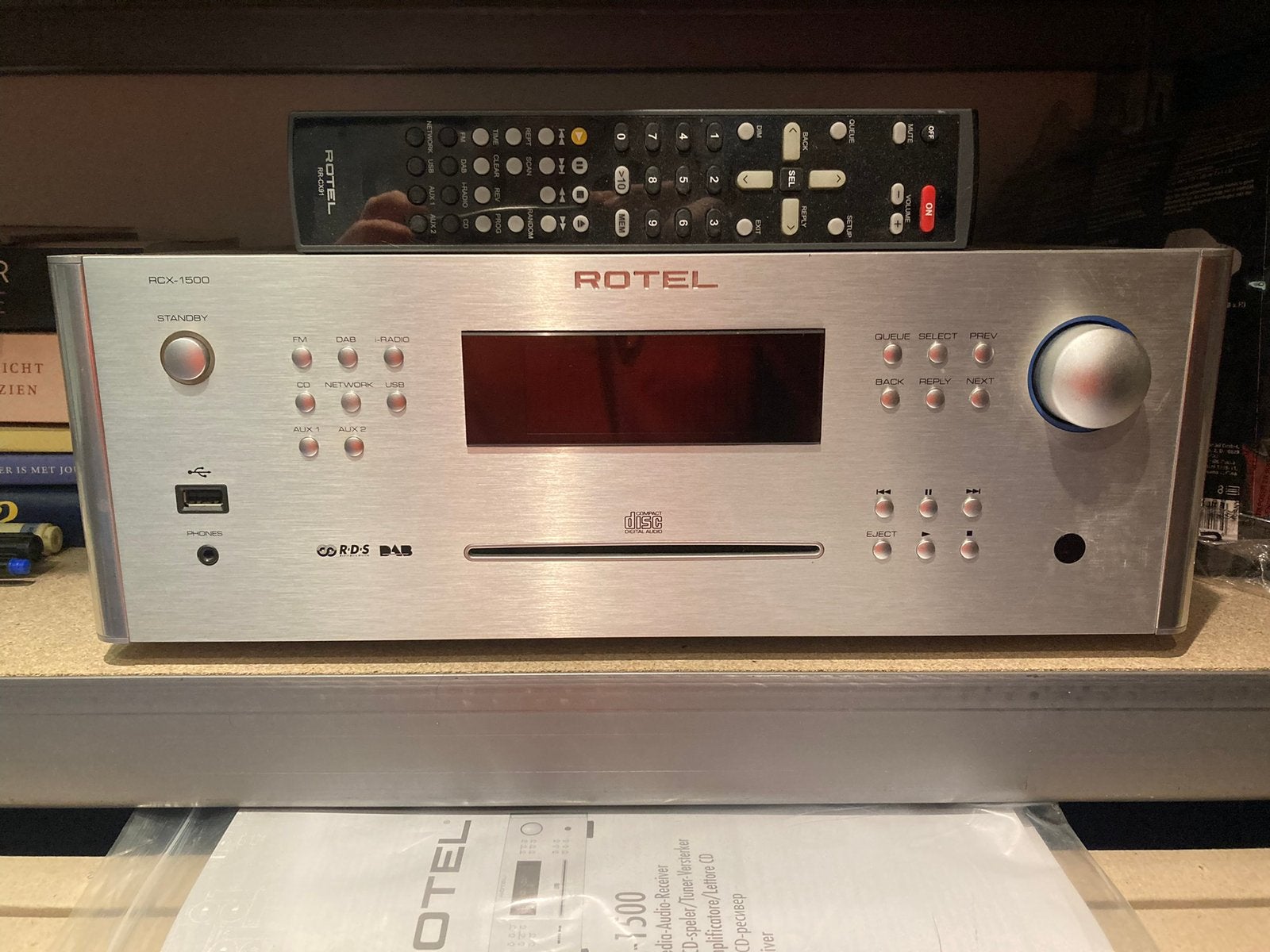 Rotel RCX-1500 (krachtige stabiele all in one versterker), Ophalen of Verzenden, Gebruikt, 120 watt of meer, Overige merken
