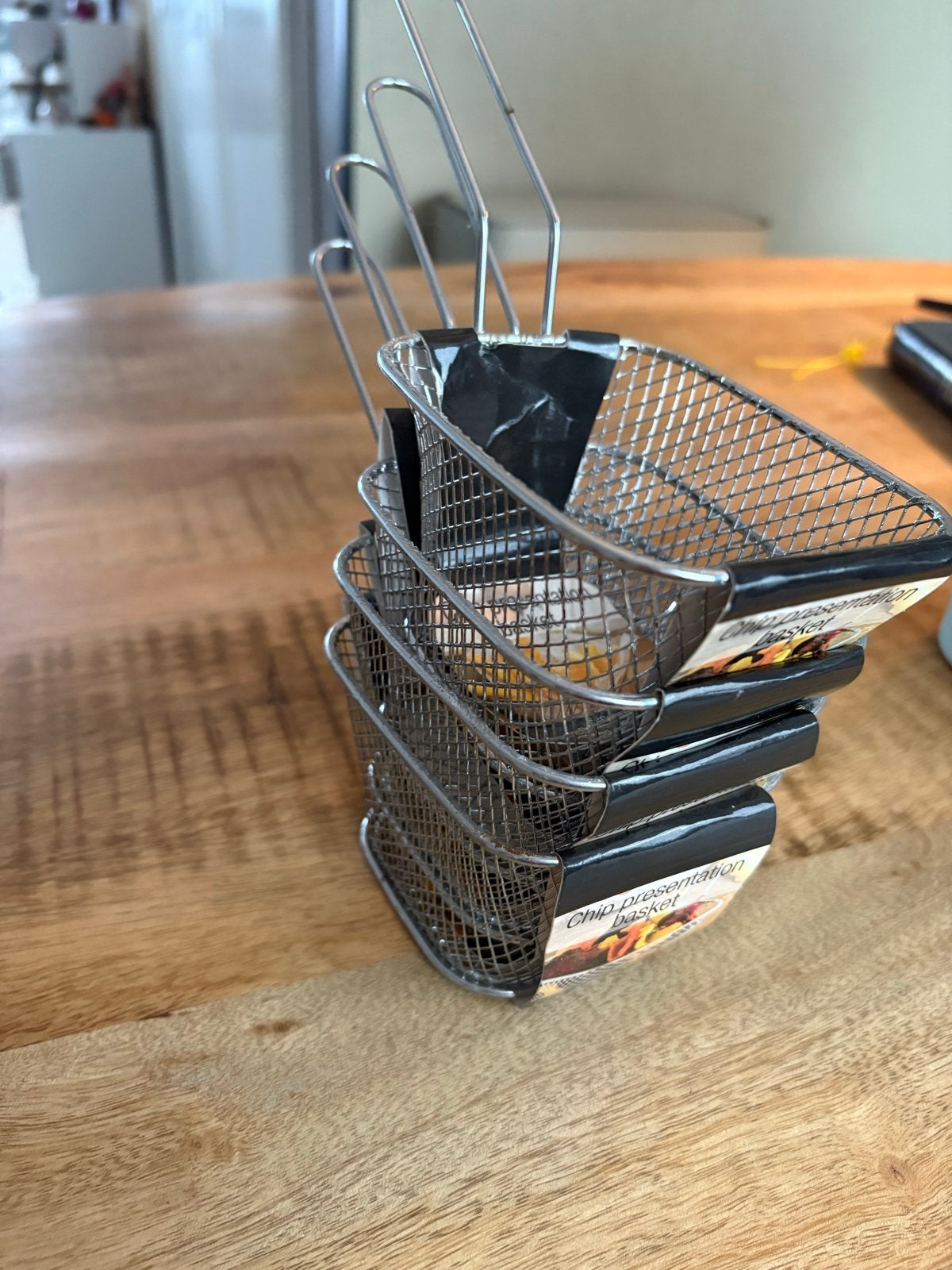 Set van 4 serveermandjes voor friet of snacks, Overige typen, Ophalen of Verzenden, Metaal, Overige merken