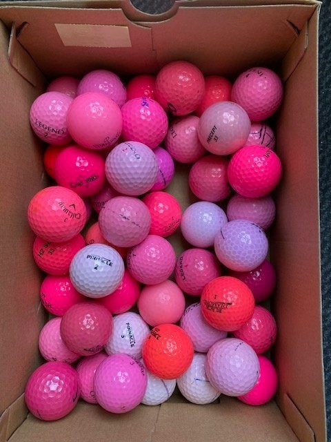 Golfballen; 50 lakeballs rose tinten, Ophalen of Verzenden, Gebruikt, Bal(len)