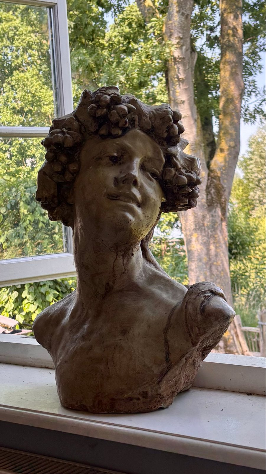 Vintage Buste van Bacchus, Ophalen, Gips, Buste, Handgemaakt