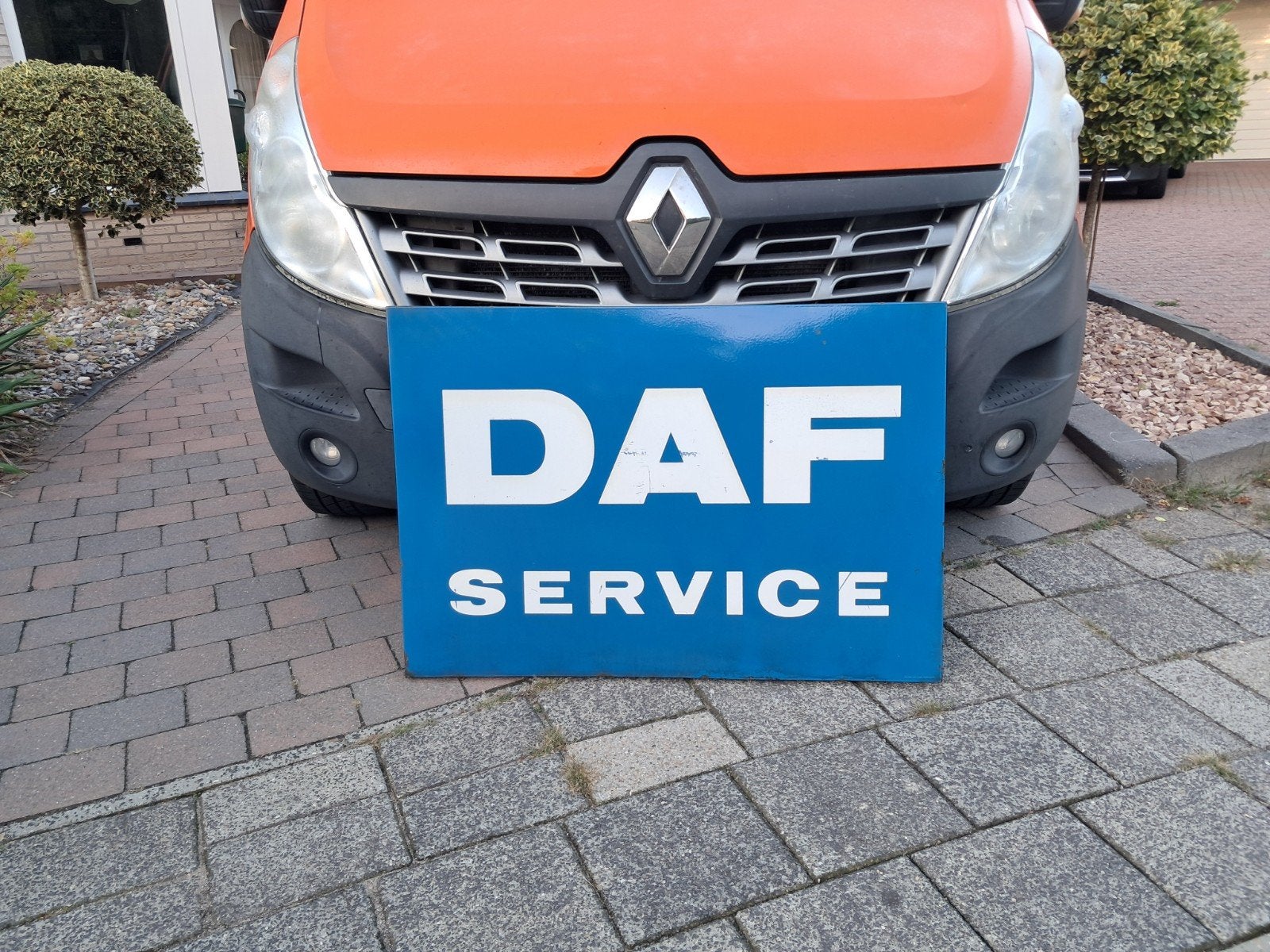 Prachtig origineel DAF Service emaille reclame bord 110/80cm, Ophalen, Reclamebord, Eu, Gebruikt