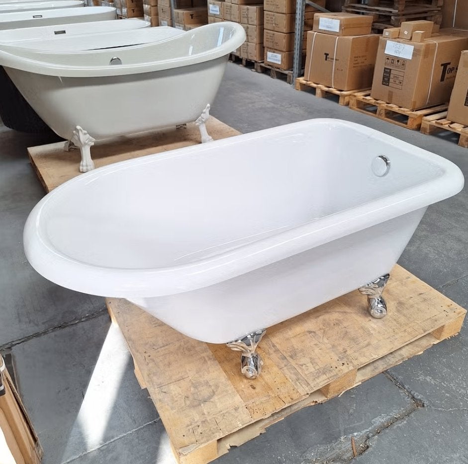 Compact ligbad op pootjes chroom 140x75x58 cm nr435, Ophalen of Verzenden, Nieuw