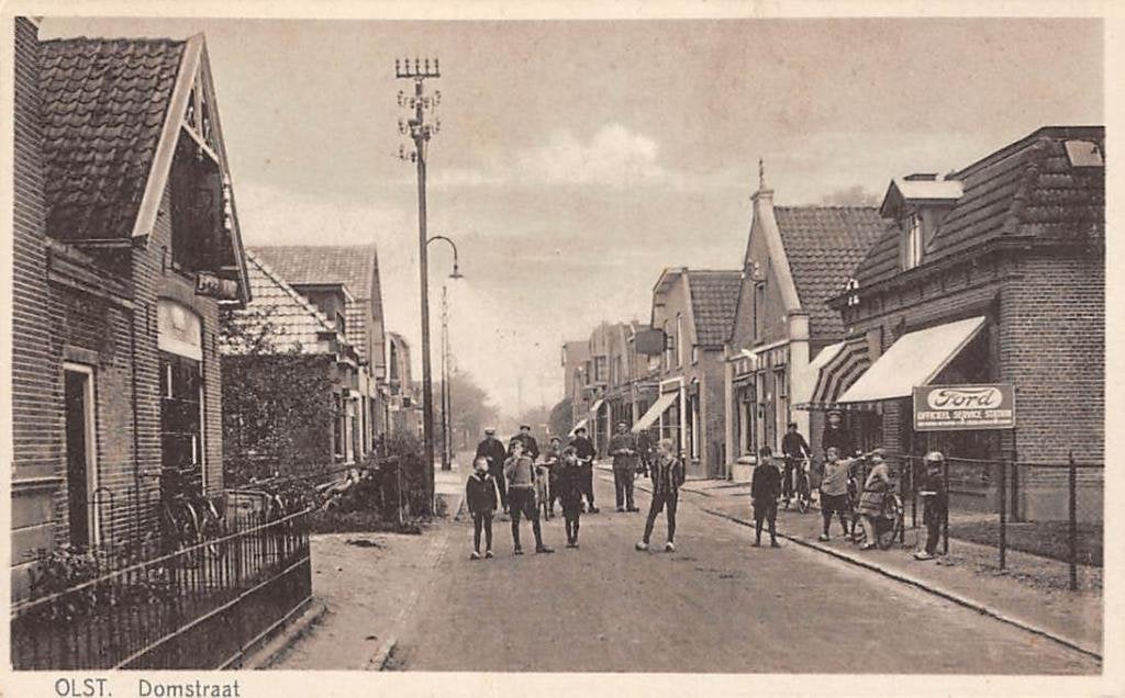 Olst Damstraat met Ford Service Station Garage Wijhe, Verzamelen, Verzenden, 1920 tot 1940, Ongelopen, Overijssel