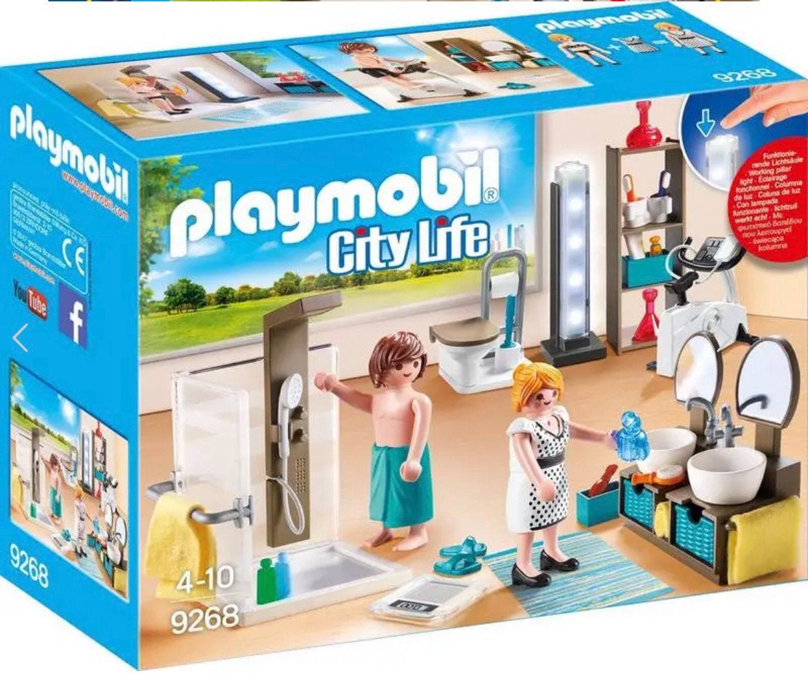 Playmobil badkamer set met douche 9268, Ophalen of Verzenden, Zo goed als nieuw