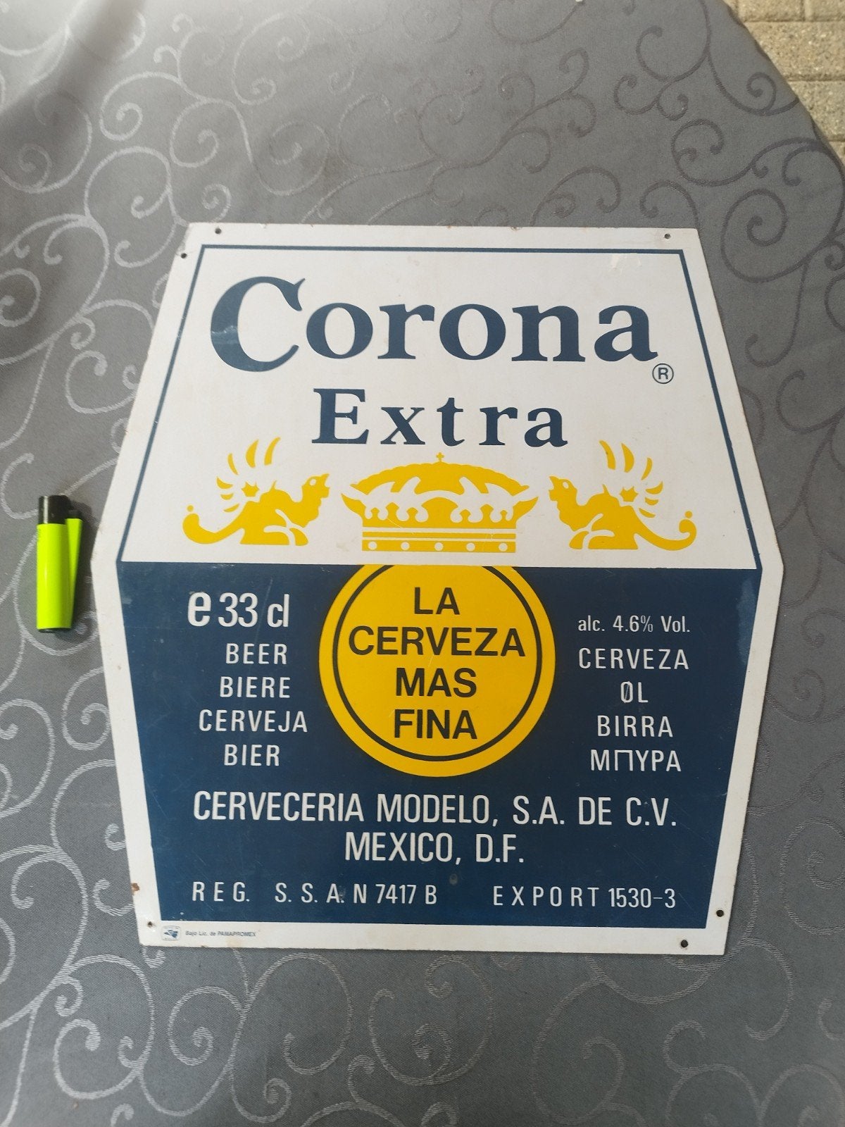 Vintage Corona Extra Reclamebord - La Cerveza Mas Fina, Ophalen