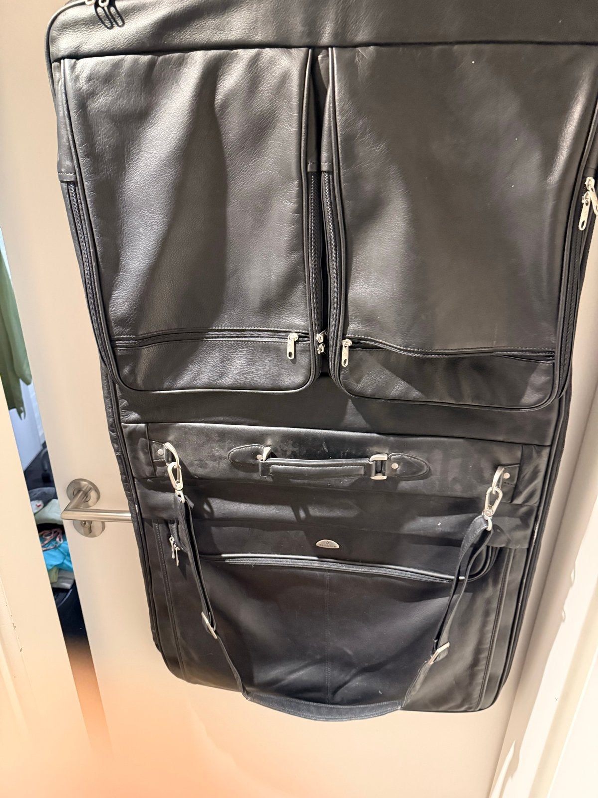 Samsonite kledinghoes / reistas - Zwart leer, Sieraden, Tassen en Uiterlijk, Tassen | Reistassen en Weekendtassen, 30 cm of meer