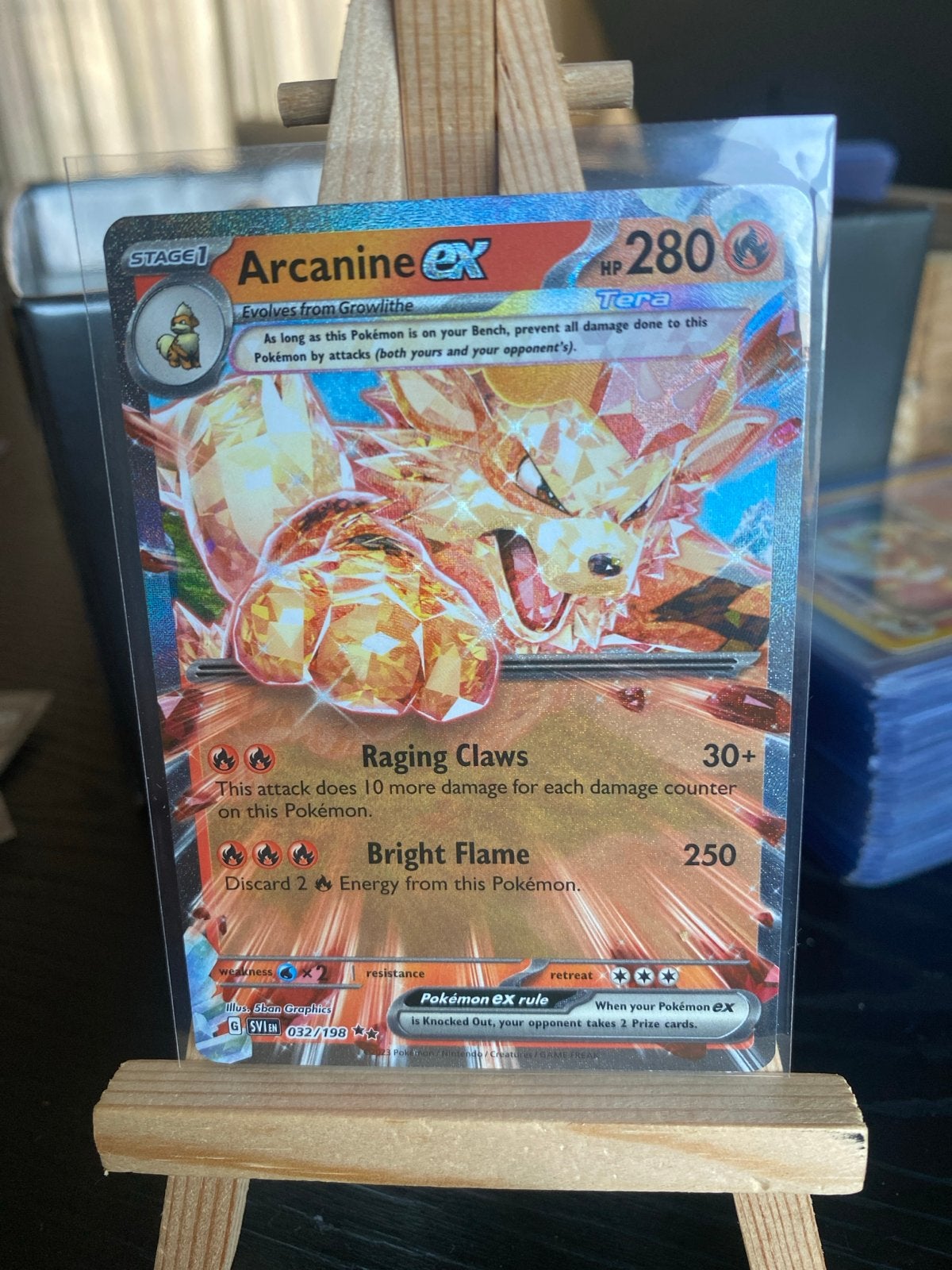 Arcanine EX Pokémon Kaart - Zeldzaam en in Topconditie, Ophalen of Verzenden, Zo goed als nieuw, Losse kaart, Foil