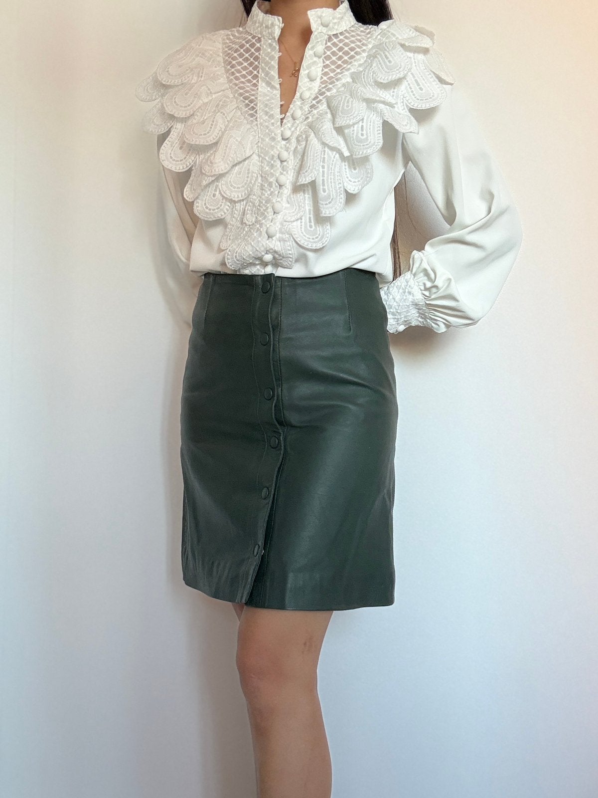 Sissy Boy groene leren rok - maat XS, Kleding | Dames, Ophalen of Verzenden, Zo goed als nieuw, Maat 34 (XS) of kleiner, Boven de knie
