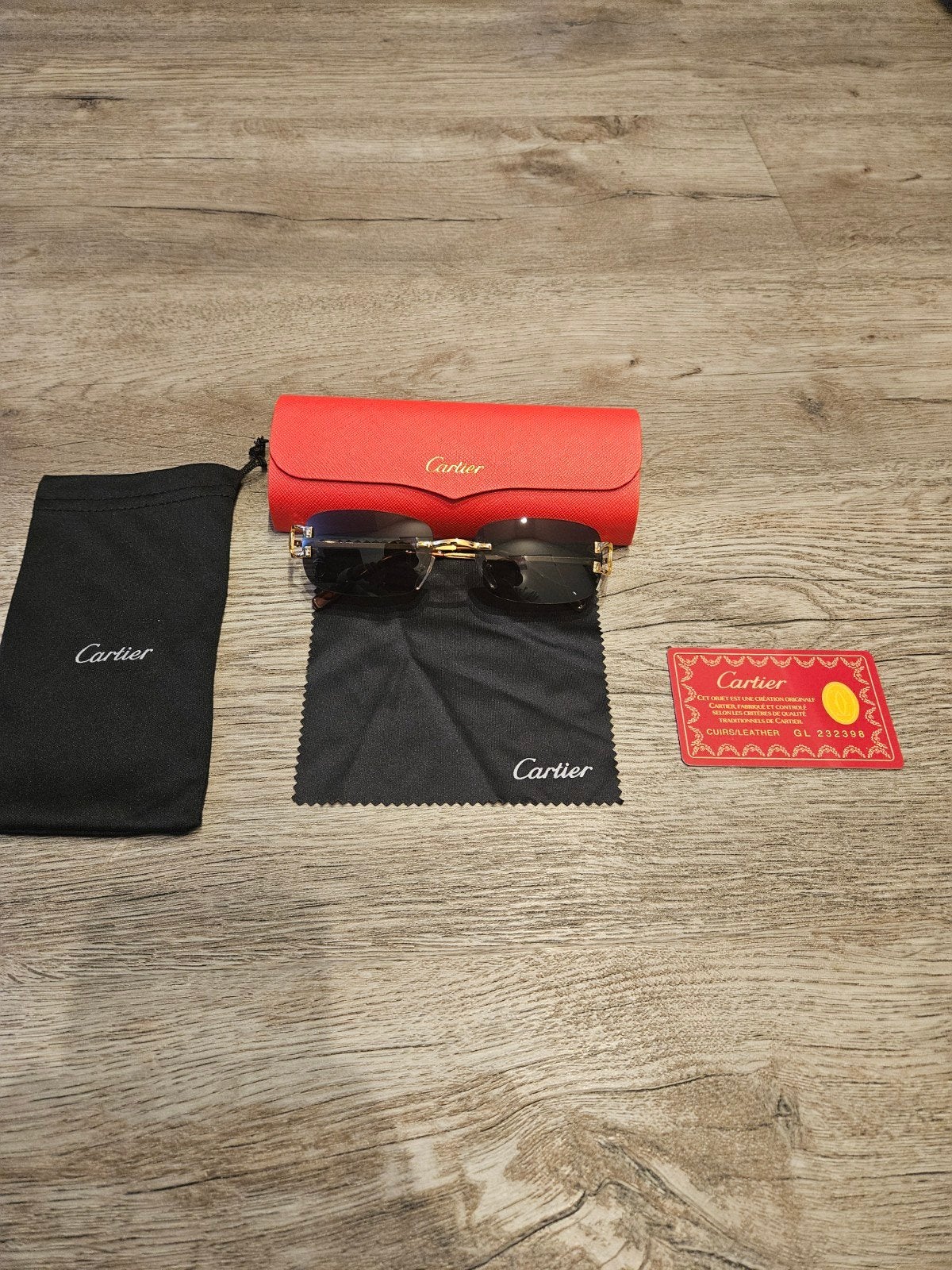 Cartier Zonnebril inclusief accessoires, Ophalen of Verzenden, Zo goed als nieuw, Zonnebril, Overige merken