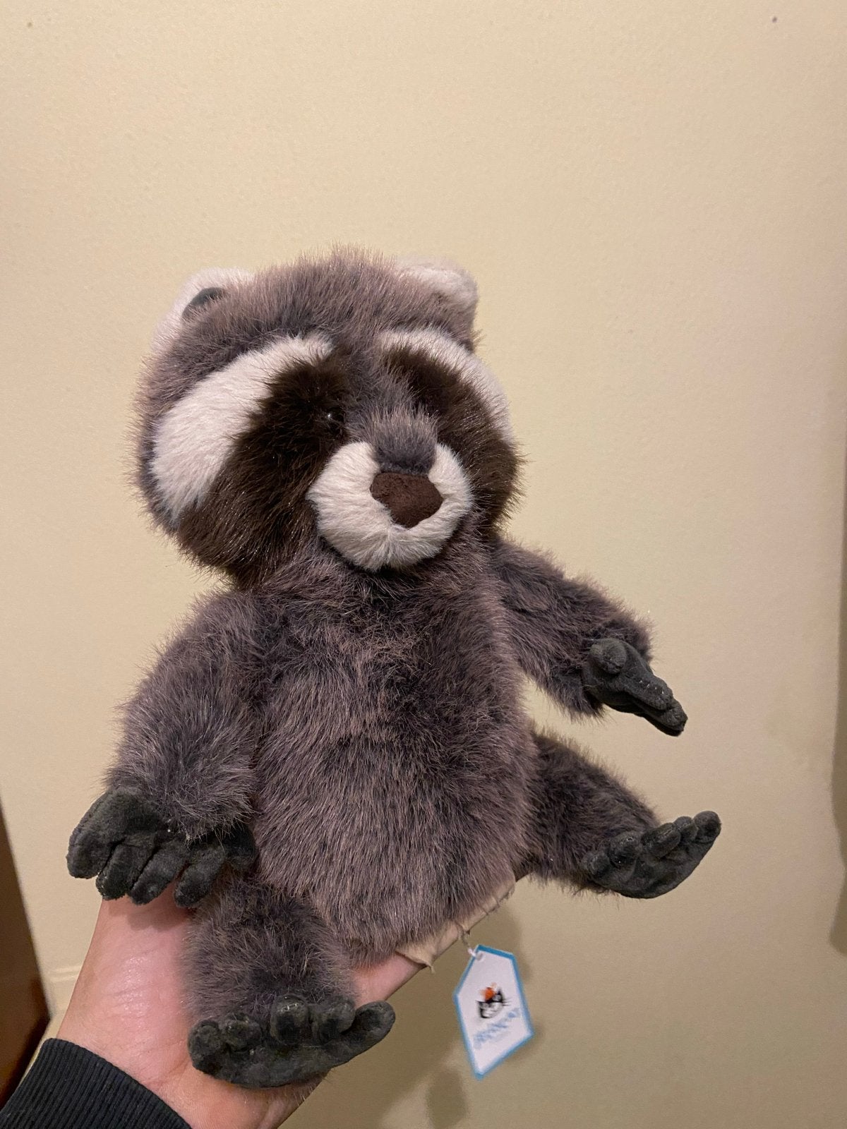 Jellycat Wasbeer Knuffel - Zo goed als nieuw, Jellycat, Overige typen, Grijs, Ophalen of Verzenden