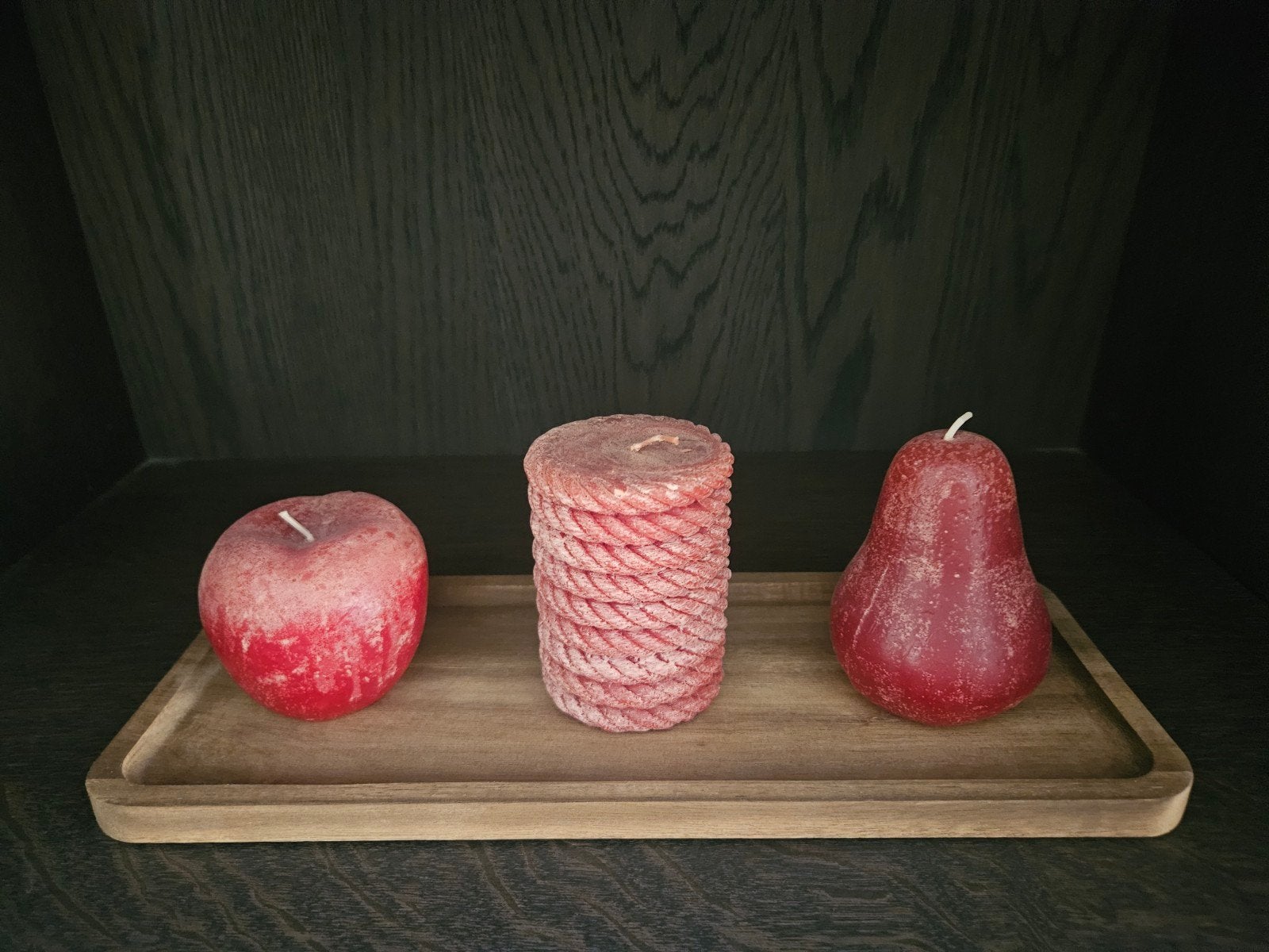 3 kaarsen, Ophalen of Verzenden, Rond, Hout